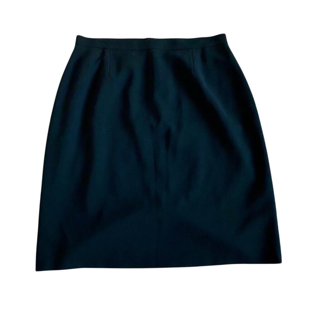 Griffith Gray for St John Made in Italy 100% Wool Side Zip A-line Suit Skirt